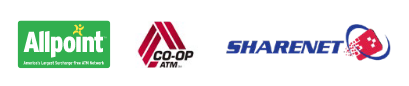 Allpoint, Co-op and Sharenet logos